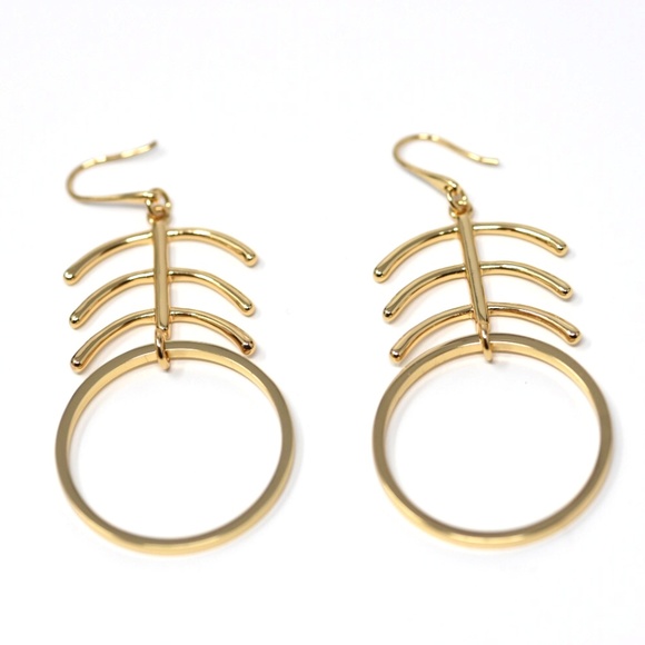 NEW Lele Sadoughi 14K Gold Rib Earrings - Picture 4 of 5